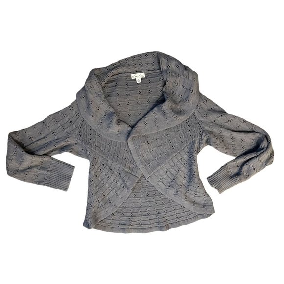 Kim Rogers Petite Open Front Gray Knit Cardigan size PL - Picture 5 of 5